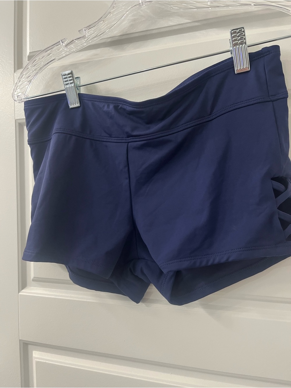 Kona Sol Navy Athletic Swim Shorts with Side Cutouts